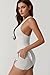 QINSEN Sleeveless Athletic Dress for Women High Waist Side Slit Tennis Dress Built in Shorts Off White S