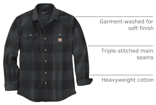Image of Carhartt Men's Loose Fit Heavyweight Flannel Long-Sleeve Plaid Shirt