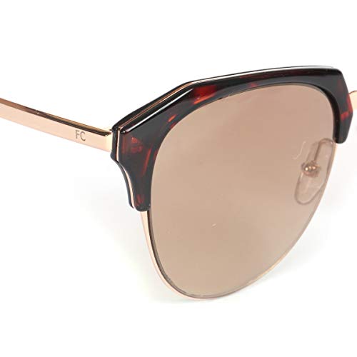 Image of FCUK Mirrored Cat Eye Women's Sunglasses - (FC 7405 C2 58 S|58|Brown Color Lens)