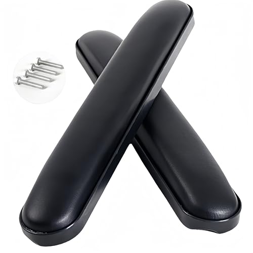 WizeFolk Wheelchair Arm Pads Replacement, 13.7 in Armrest Replacement Cushions (1 Pair, Black) - Waterproof, Anti-Slip, with Screws, Fits Most Transport Chairs, 8.85 in Screw Hole Spacing by WizeFolk - Used condition - CA$14.36