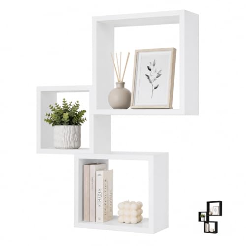 VIRSUS Set 3 Mensole da Parete Quadrate 5122, Misure 30x30cm...
