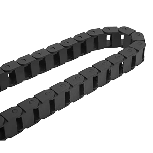 Corrente de cabo, corrente de nylon preto de 1 m (10 mm x 15 mm) com conector final para máquina CNC
