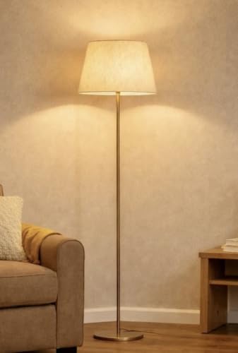 Image of ILLUMINE Furniture Golden Floor Lamp Standing Modern Lamp Shade for Living Room Corner, Home, Hotel, Office 12 Inches, 4Ft Height (Gold)