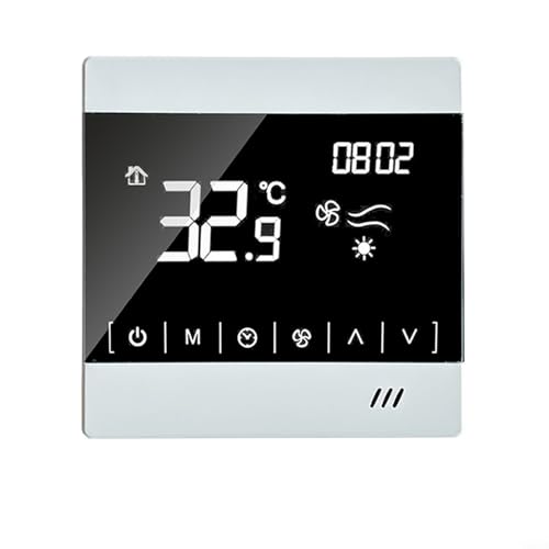 Termostato de bobina de ventilador, controlador de temperatura digital inteligente para aire acondicionado central con pantalla LCD