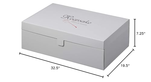 Foster-Stephens White Wedding Dress Preservation Kit | Stylish Garment Storage Box | Closet Storage Organizer for Quilts, Gowns, Dresses, Family Heirlooms | White, Extra-Large - Thumbnail 7