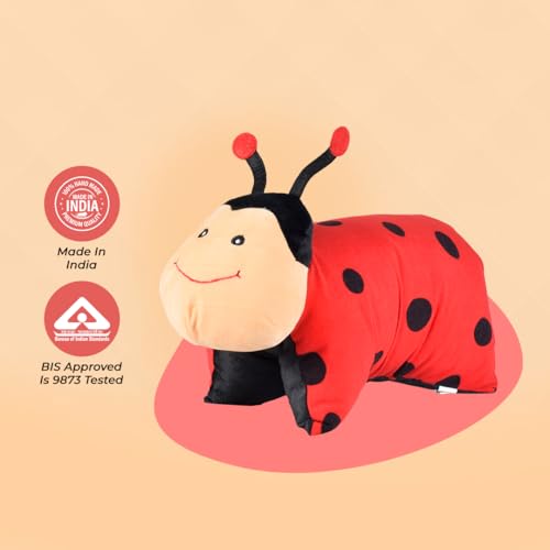 Image of Ultra Cute Animal Folding Cushion Soft Toy, 18 x 13 inches (Lady Bug)