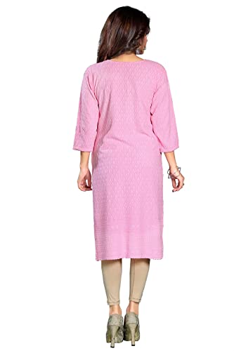 Image of DREAM & DZIRE Chikankari Kurti for Women of Cotton in Plus Size & Small Size.