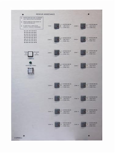Alpha Communications A-4216 Audio Rescue Assistance System 16-Zones; Clear 2-Way (Simplex) Voice Communication; Used with a Model 4201B/V (Anti-Vandal) or Model 4201B/VM Call-in Remote Station