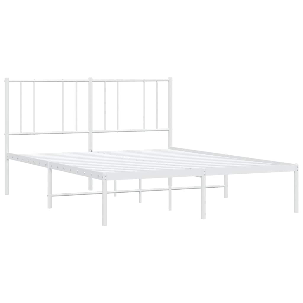 vidaXL Estructura Cama sin colchón con cabecero Metal Blanco 150x200cm