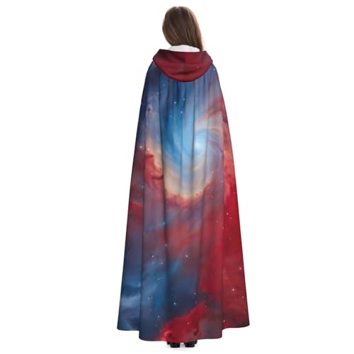 Cape imprimé galaxie avec capuche ample pour fête et cosplay - 4