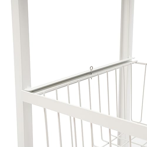 Organisateur de Rack Support de Boulanger sur Pied, Support de Chariot à Micro-Ondes Roulant, étagère de Rangement de Cuisine, 21,6 x 10,8 x 48,4 Pouces (5 Niveaux, Blanc) – vue 7