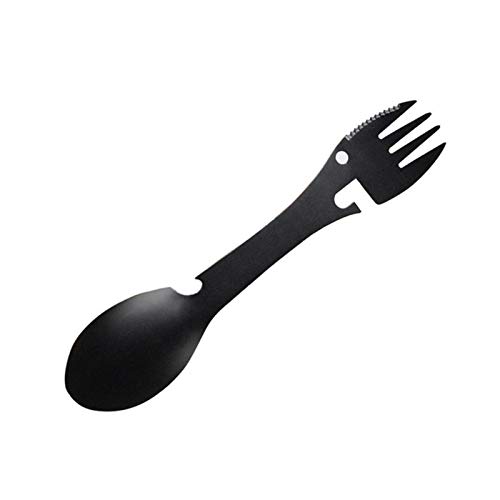 LZYANG Outil De Survie De Camping en Plein Air Couteau Fourchette Cuillère Bouteille Ouvre-boîte Ouvre-Bouteille Portable Cuillère Fourchette Multifonctionnelle en Acier Inoxydable Cover