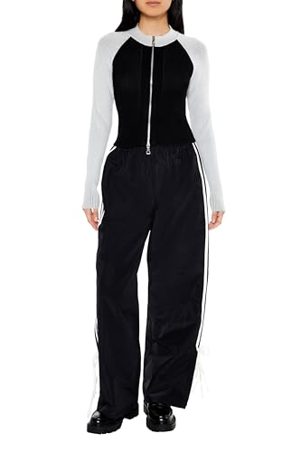 Forever 21 Women's Two-Tone Raglan Zip-up Sweater2