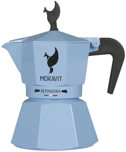 MOKAVIT Alfonsina - Cafetera Italiana - Cafetera Italiana Induccion 3 Tazas, Cafetera Induccion 3 Tazas, Moka Induccion 3 Tazas, Cafetera Moka, Cafetera para Induccion, Moka Pot - Made in Italy
