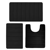 Suphyee Foam Bath Mats Set of 3 Bath Mats Set | 3-Piece Foam Bath Mat, Foam Shower Mat,Super Soft & Absorbent, Washable Bath Mat for Bathroom,Bathtub and Toilet