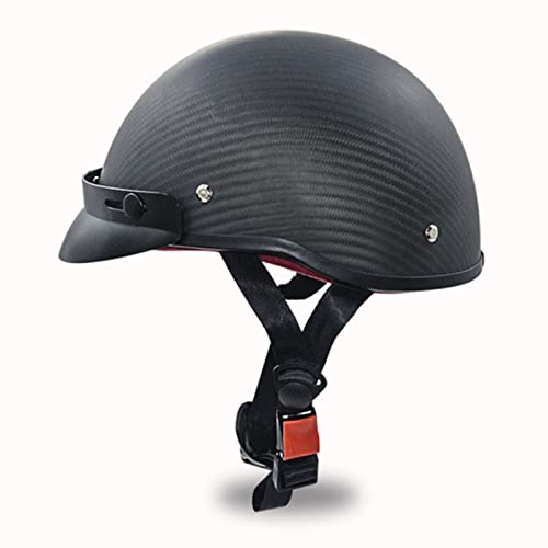 Halbschalenhelm Halbhelme Motorradhelm mit ECE Genehmigt Brain-Cap Halbschale Roller-Helm Scooter-Helm Jet-Helm Retro für Erwachsene Herren Damen B,XXL
