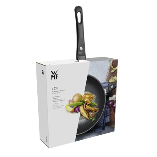 Foto von WMF Grillpfanne 27 x 27 cm mit Ausguss, Steakpfanne gerillt, nicht induktionsgeeignet, Aluminium beschichtet, Grill Pfanne ideal zum knusprigen Braten, eckige Pfanne, Kunststoffgriff mit Flammschutz