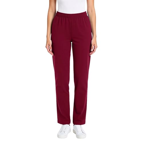 Image of Scrub Pants for Women Drawstring Waist with Straight Leg High Waisted Solid Color Soft Breathable Pants with Pockets
