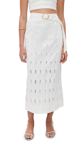 AMUR Women's Jay Textured Twill Midi Skirt