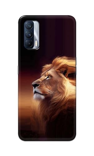 Image of PRINTFIDAA Printed Hard Back Cover Case for Realme X7 Back Cover (Danger Lion) -112