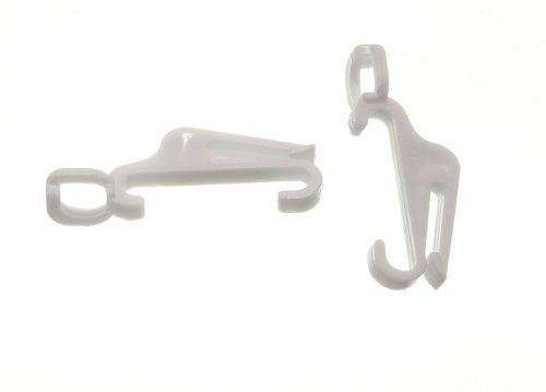 Onestopdiy.com White Curtain Rail Track Glide Glider Hooks To Fit Swish Fastrack ( Pack Of 12 )