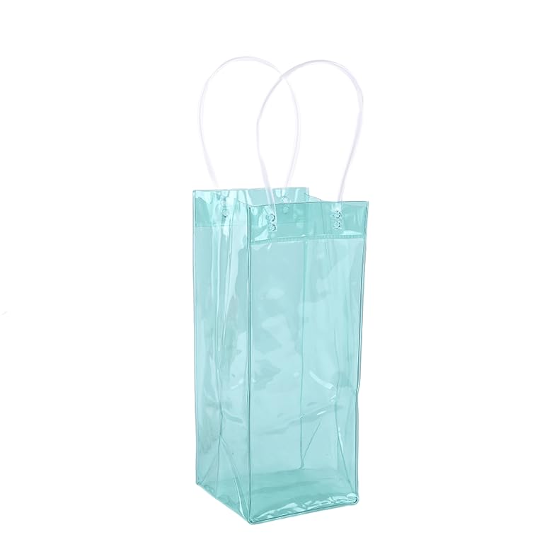 Sac d'emballage cadeau en PVC transparent 11x11x26 cm avec poignée