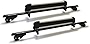 BRIGHTLINES 53' All Black Lockable Universal Cross Bars Roof Racks & Silver Ski Racks Combo Capable of Holding up to 6 Pairs of Skis or 4 Pairs of Snowboards