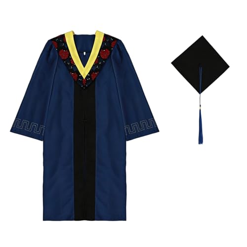 Étole de remise de diplômes en velours et robe pour diplômés étudiants