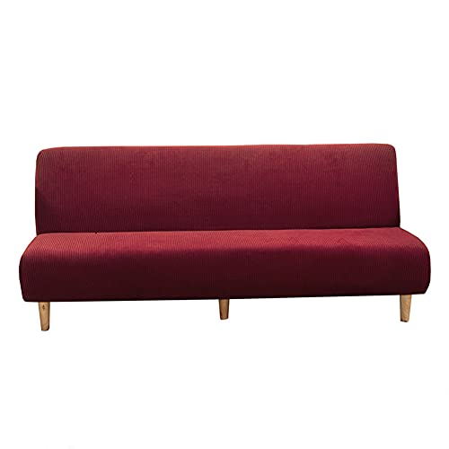 伸縮性のあるチェック柄スリップカバー アームレスソファベッド用 滑り止め布団カバー ポリエステル&スパンデックス ソファプロテクター (グリーン L: 195 210 cm)