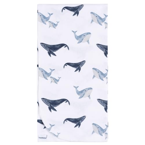 Image of Gerber Unisex Baby 100% Cotton Flannel Receiving Blankets 30x30 Inches (Pack of 4), Coastal Calm, One Size