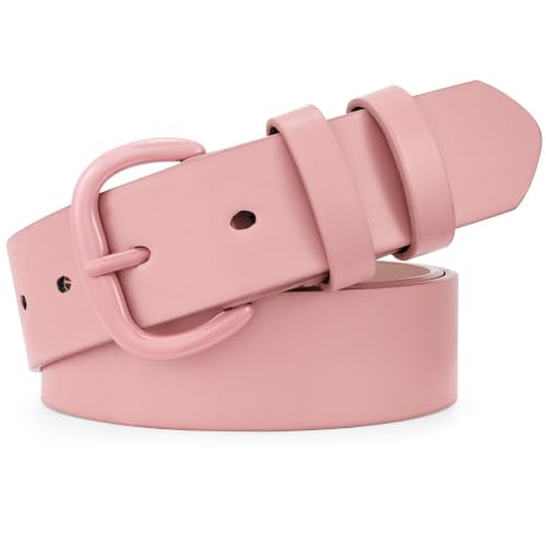 Image of WHIPPY Women Leather Belt for Jeans Pants Dresses Black Ladies Waist Belt with Pin Buckle