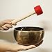 Healifty Singing Bowl Striker Mallet Felted Wrapped Wooden Singing Bowl Mallet Gong Mallet with Wood Handle and Rubber Head for Meditation Prayer Yoga Mindfulness 29CM Red