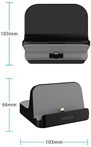 iPhone Charging Dock, Apple MFi Certified Desktop Charger Cradle, Charging & Data Sync Stand Holder for iPhone, iPad with Lightning. (Black)