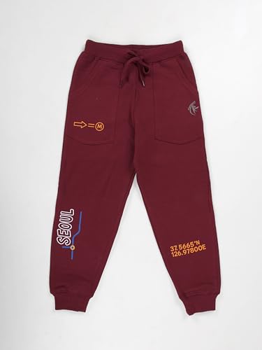 Image of KiddoPanti Boys Solid Fleece Track Pants | Cotton Poly Fleece Fabric | Ankle Length Bottom Rib | 2 Front Patch Pocket | Elastic Waist & Drawcord | Jogger Track Pants for Boys