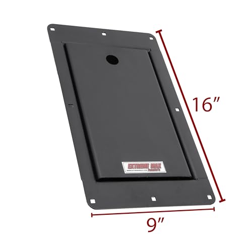 Image of Extreme Max 5001.6501 Flip-Up Recessed Flush-Mount Motorcycle Wheel Chock for Enclosed Trailers - 16 inch