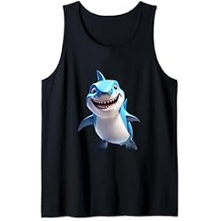 Lindo tiburón depredador océano dientes ápice natación caza Camiseta sin Mangas