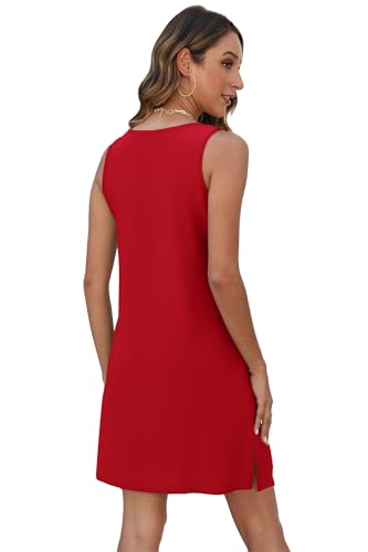 Image of BKRIVE Coverup Summer Dresses for Women 2026 Eyelet Casual Loose Sleeveless Sundresses Tank Dresses with Pockets