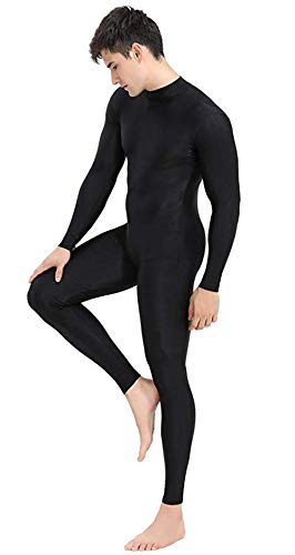 speerise Mens Spandex Bodysuit Long Sleeve Unitard Zipper Dance Leotard Bodysuit for Men Costume