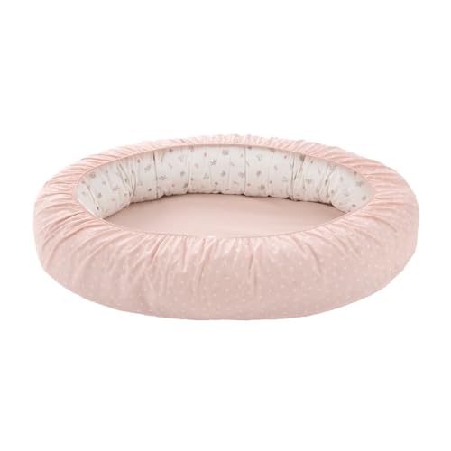 Cambrass Cuna Nido Bebé Calma Multifunción 4 en 1 con Cordón de Ajuste Reforzado y Tejido Transpirable para Descanso Seguro y Viaje 55x90x15 CM Rosa