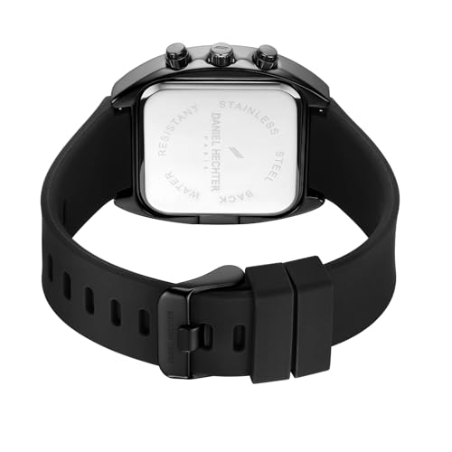 Image of Daniel Hechter Paris Bercy Collection Modern Multi Functional Watch for Men with Square Dial and Silicon Band-DHM1001