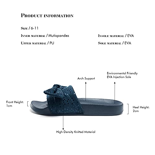 Image of FUNKYMONKEY Women's Bowknot Slides Sandals Comfort Casual Beach Slippers