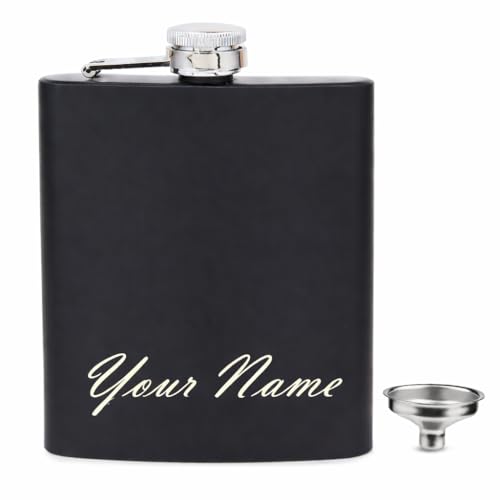 Image of Celebr8 Personalized Stainless Steel Hip Flask (210 ml) | Name Engraved Portable Pocket Bottle | Flask for Whiskey, Vodka & Beverages | Birthday Gift for Husband, Boyfriend & Friends | Gift for Dad