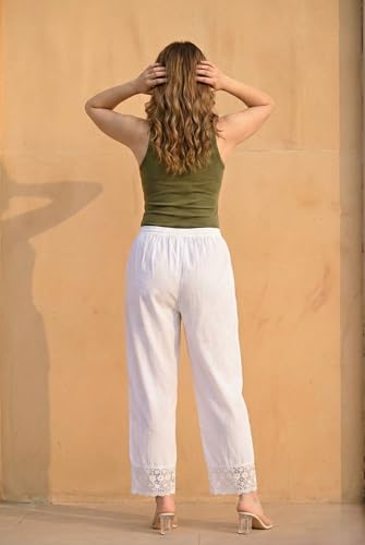 Image of Women's Viscose Rayon Solid Regular Fit Trouser Pant Palazzo Bottom Wear