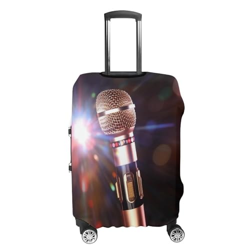 Karaoke Microphone Luggage Cover, Washable Elastic Suitcase Cover Protector Fit 18-32 Inch Luggage4