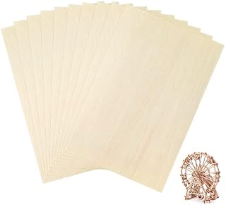 OWLKELA 10 Pieces 30x20x0.2cm Basswood Sheets, Rectangle Blank Wooden, Wooden Cutouts for Crafts, Great for Wood Burning and Laser Projects, Arts and Crafts, Wood Engraving