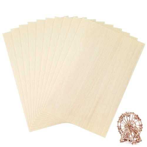 OWLKELA 10 Pieces 30x20x0.2cm Basswood Sheets, Rectangle Blank Wooden