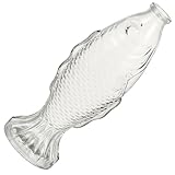 CALLARON Jarrón Forma de Pez de Vidrio Decorativo, Botella Porta Flores para Sala y Comedor Diseño Simple y Acabado