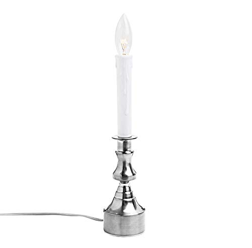 New Ideal Lights Dimmable Window Candle Electric with Multi Timer IR Controller, Metal Base Christmas Window Candles UL Listed with Extra Replacement Bulb (Silver, 1)