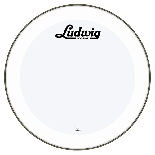 Ludwig Bass Drum Logo Head | 22' Powerstroke 3 Smooth White w/Script Logo | LW1222P3SWV