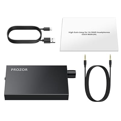 PROZOR Headphone Amplifier - 16-300 Portable Headphone Amp with Two-Stage Gain Switch Rechargeable Headphone Amplifiers 3.5mm AUX Input/Output Aluminum Housing for MP3/MP4/ Phones/Computers etc